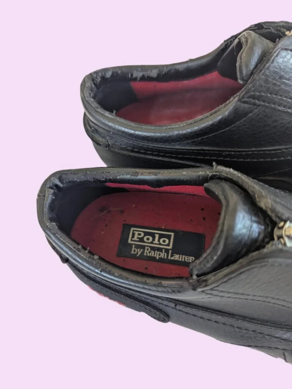 Polo Ralph Lauren Black Leather Men's Kewzip Zip - Size 9.5